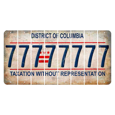 Washington DC District of Columbia Cut License Plate Strips (Set of 8) 7