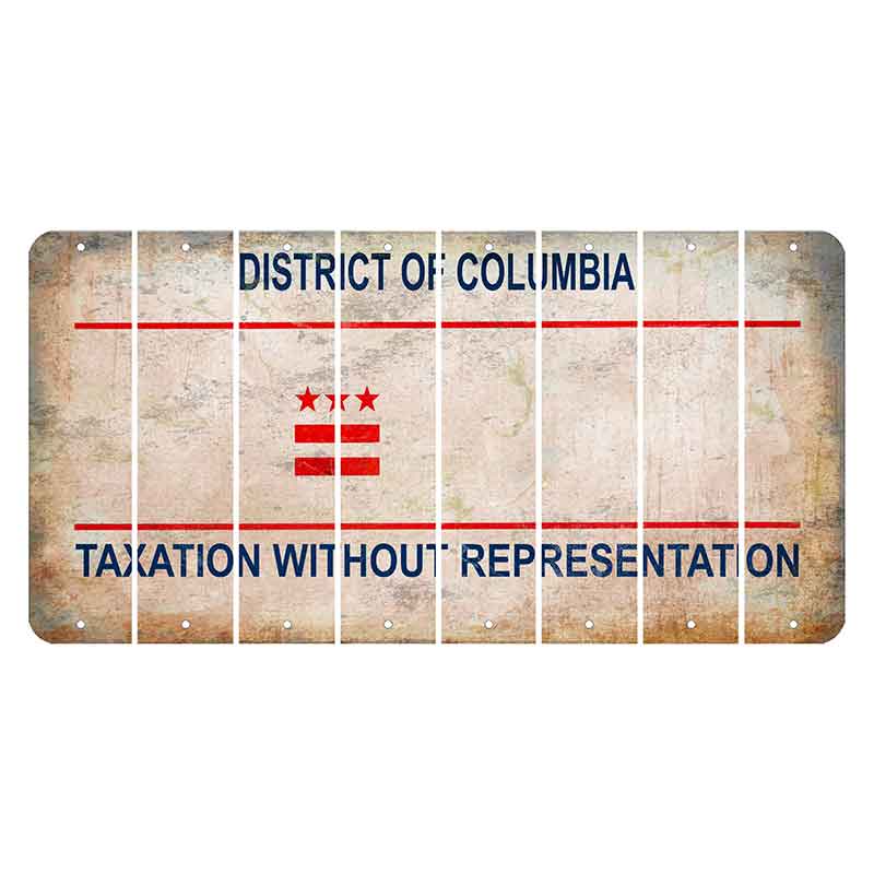 Washington DC District of Columbia Cut License Plate Strips (Set of 8) Blank