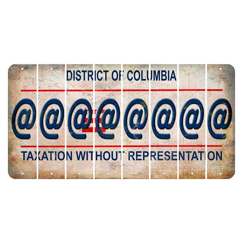 Washington DC District of Columbia Cut License Plate Strips (Set of 8) At Sign