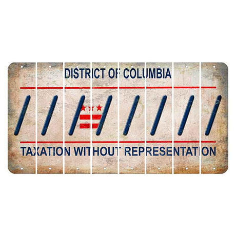 Washington DC District of Columbia Cut License Plate Strips (Set of 8) Forward Slash