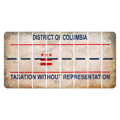 Washington DC District of Columbia Cut License Plate Strips (Set of 8) Hyphen