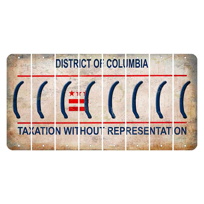 Washington DC District of Columbia Cut License Plate Strips (Set of 8) Parenthesis - Left