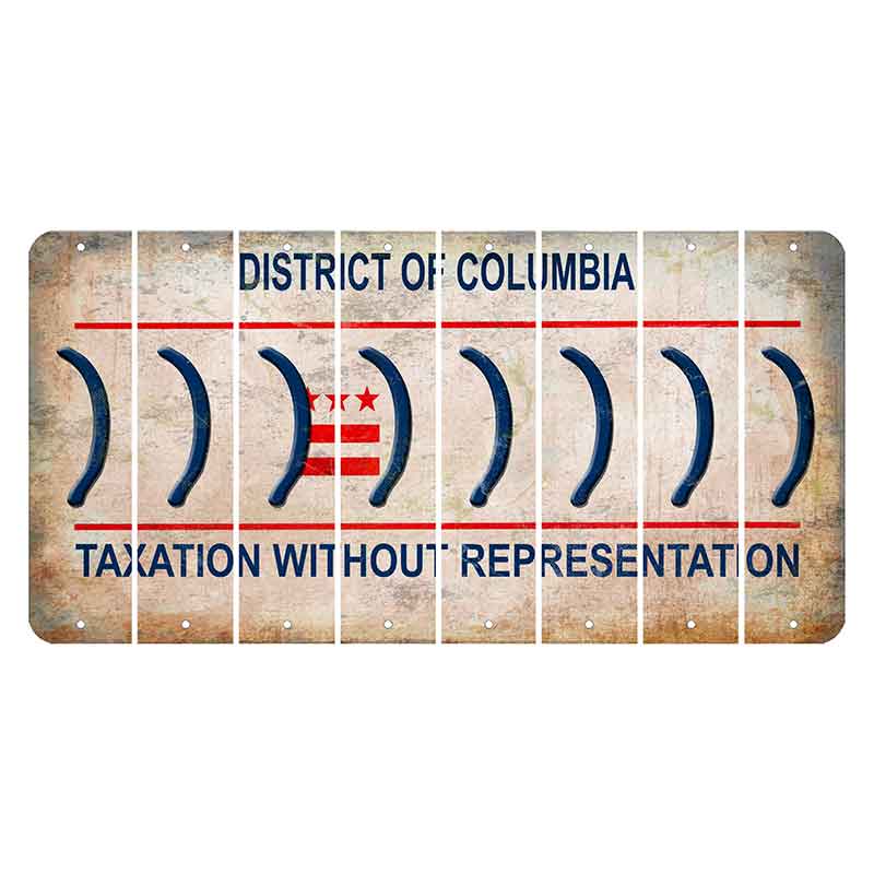 Washington DC District of Columbia Cut License Plate Strips (Set of 8) Parenthesis - Right