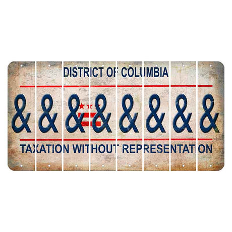 Washington DC District of Columbia Cut License Plate Strips (Set of 8) And Sign