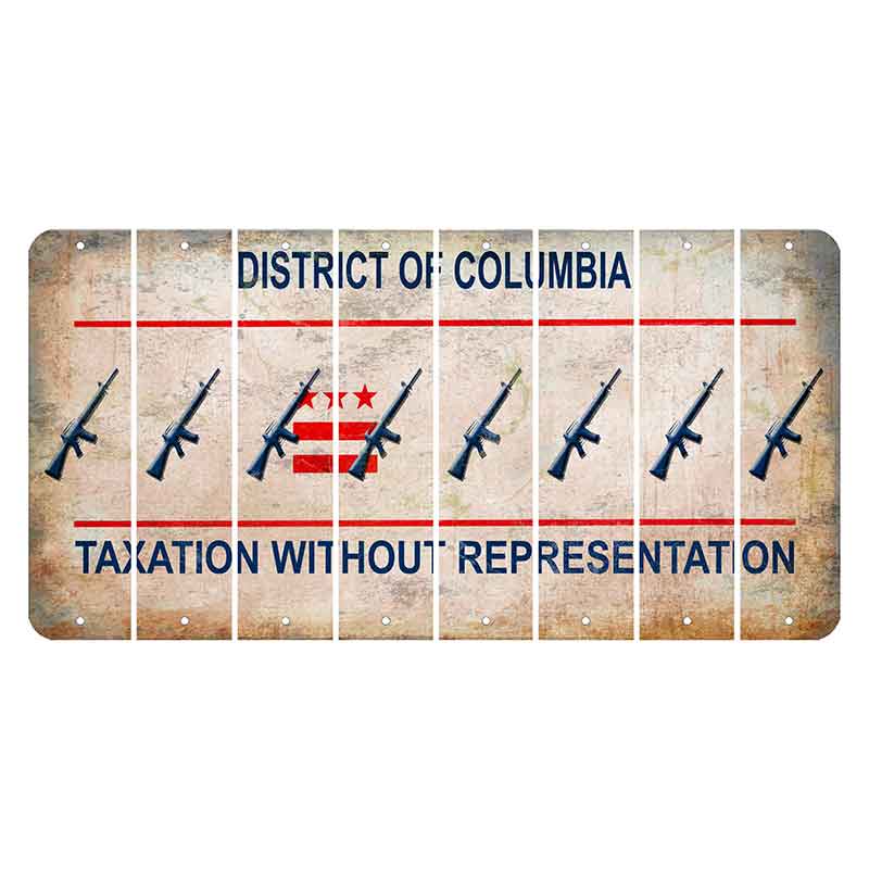 Washington DC District of Columbia Cut License Plate Strips (Set of 8) Rifle