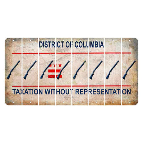 Washington DC District of Columbia Cut License Plate Strips (Set of 8) Shotgun