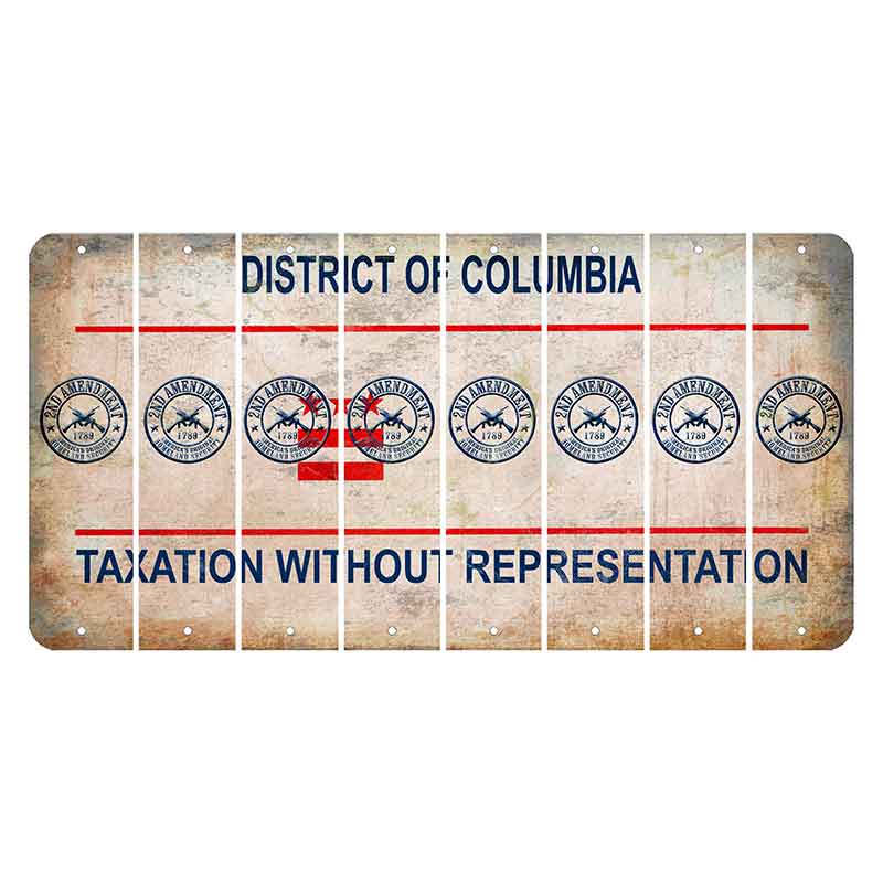 Washington DC District of Columbia Cut License Plate Strips (Set of 8) 2nd Amendment