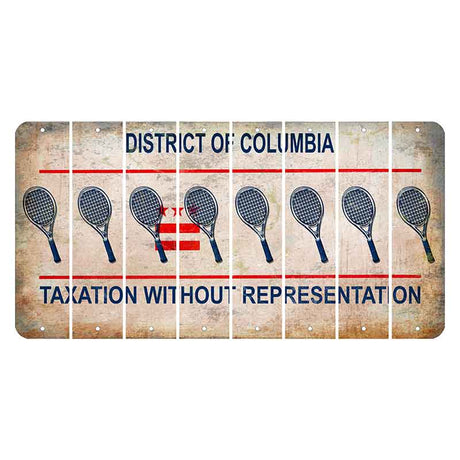 Washington DC District of Columbia Cut License Plate Strips (Set of 8) Tennis Racket