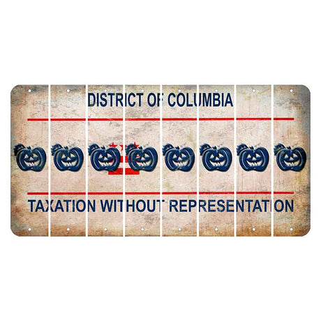 Washington DC District of Columbia Cut License Plate Strips (Set of 8) Pumpkin