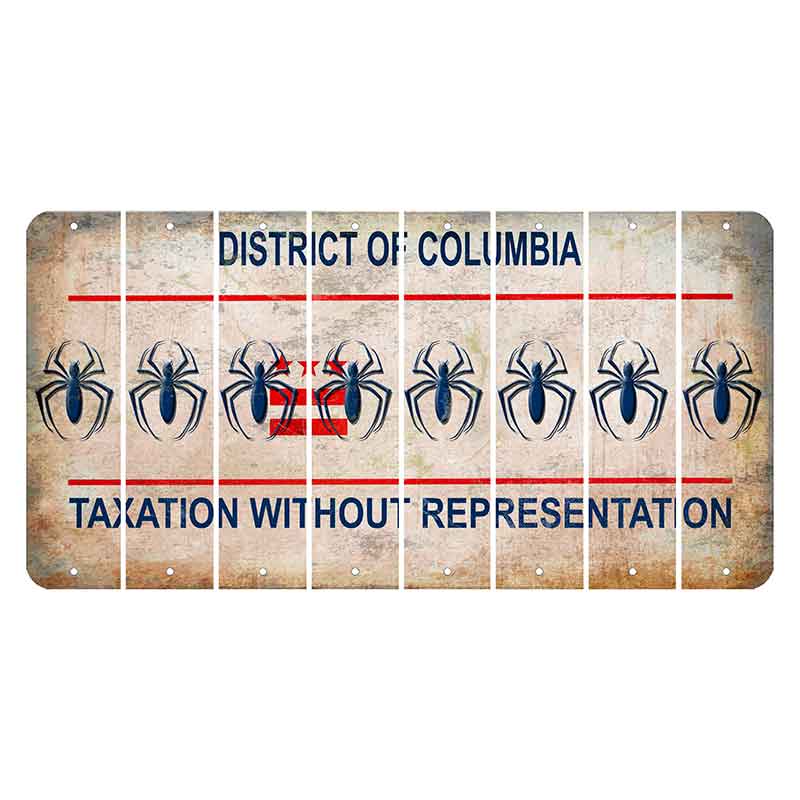 Washington DC District of Columbia Cut License Plate Strips (Set of 8) Spider