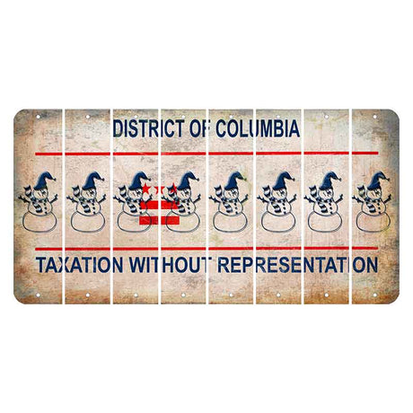 Washington DC District of Columbia Cut License Plate Strips (Set of 8) Snowman