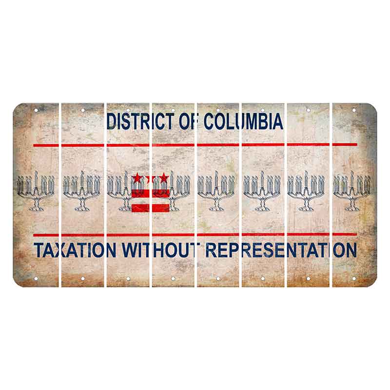 Washington DC District of Columbia Cut License Plate Strips (Set of 8) Menorah