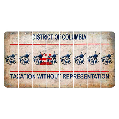 Washington DC District of Columbia Cut License Plate Strips (Set of 8) Ladybug