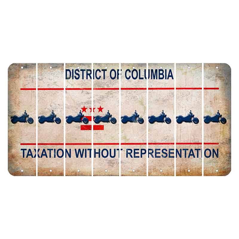 Washington DC District of Columbia Cut License Plate Strips (Set of 8) Motorcycle