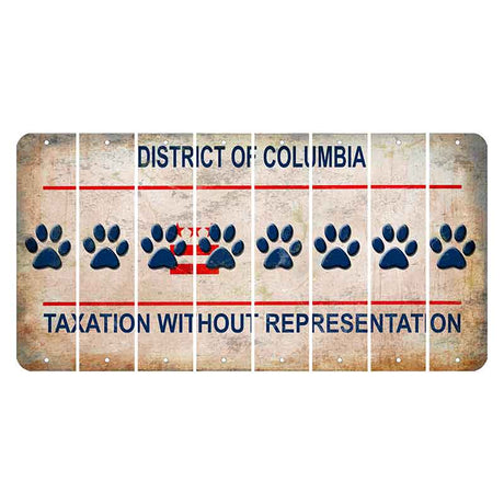 Washington DC District of Columbia Cut License Plate Strips (Set of 8) Dog Paw