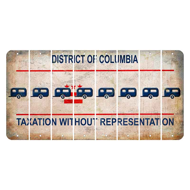 Washington DC District of Columbia Cut License Plate Strips (Set of 8) Trailer