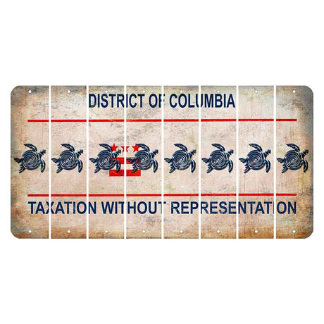 Washington DC District of Columbia Cut License Plate Strips (Set of 8) Sea Turtle