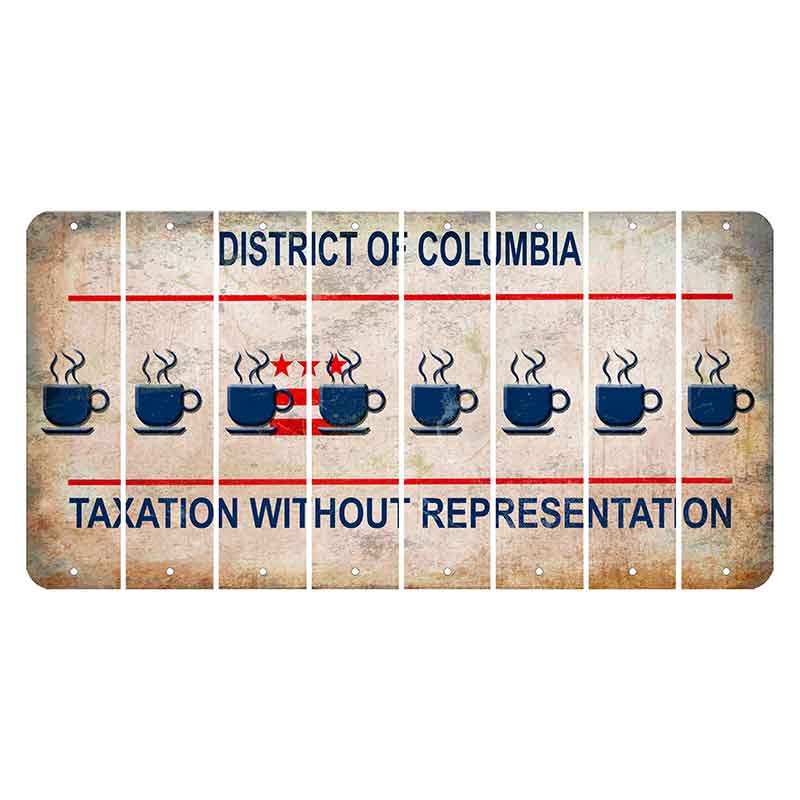 Washington DC District of Columbia Cut License Plate Strips (Set of 8) Coffee Mug