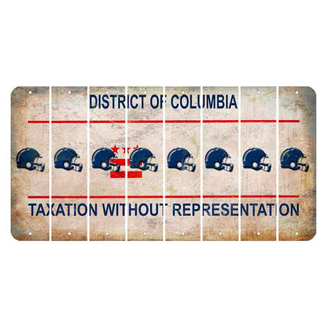 Washington DC District of Columbia Cut License Plate Strips (Set of 8) Football Helmet