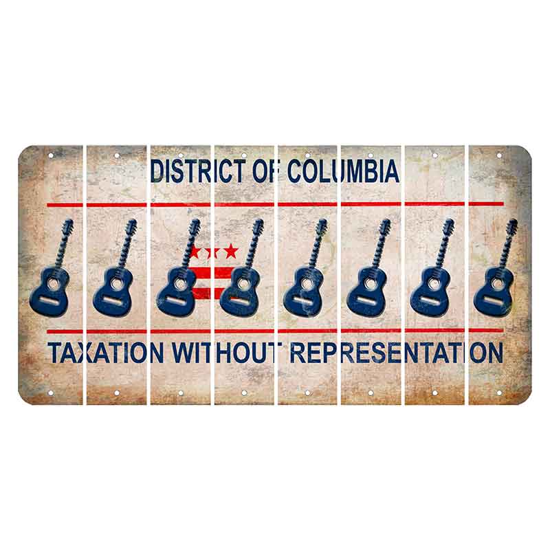 Washington DC District of Columbia Cut License Plate Strips (Set of 8) Guitar