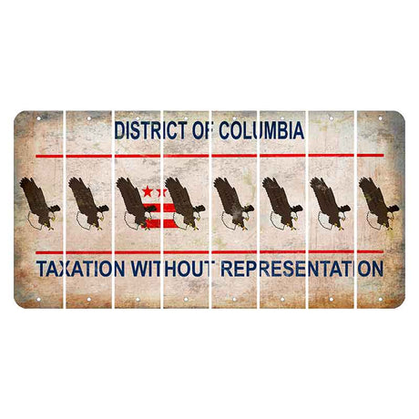 Washington DC District of Columbia Cut License Plate Strips (Set of 8) Bald Eagle