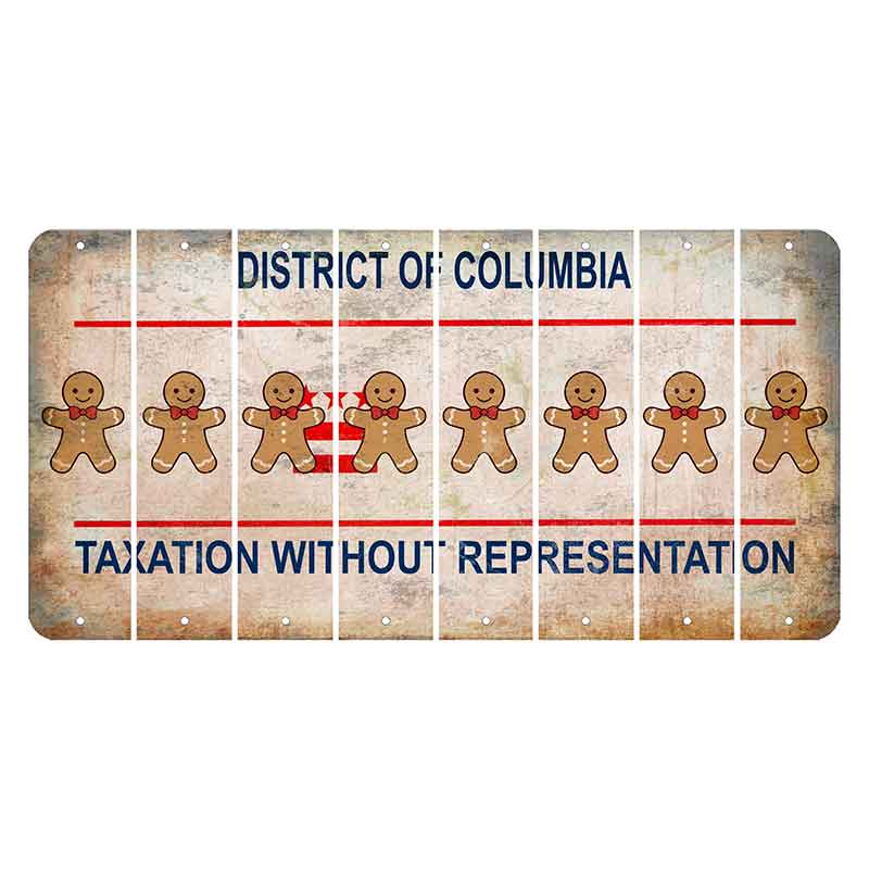 Washington DC District of Columbia Cut License Plate Strips (Set of 8) Gingerbread Man