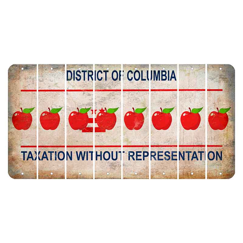 Washington DC District of Columbia Cut License Plate Strips (Set of 8) Apple