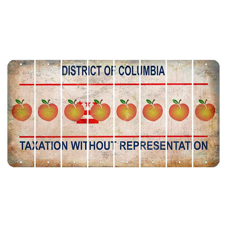 Washington DC District of Columbia Cut License Plate Strips (Set of 8) Peach