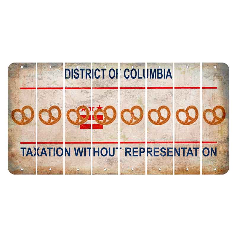 Washington DC District of Columbia Cut License Plate Strips (Set of 8) Pretzel