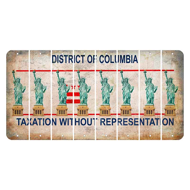 Washington DC District of Columbia Cut License Plate Strips (Set of 8) Statue of Liberty