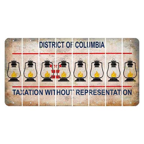 Washington DC District of Columbia Cut License Plate Strips (Set of 8) Lantern