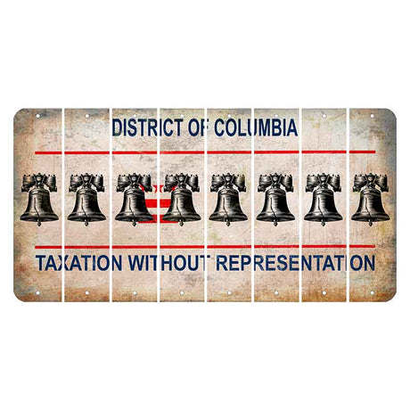 Washington DC District of Columbia Cut License Plate Strips (Set of 8) Liberty Bell