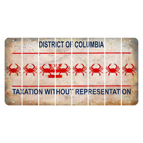 Washington DC District of Columbia Cut License Plate Strips (Set of 8) Crab