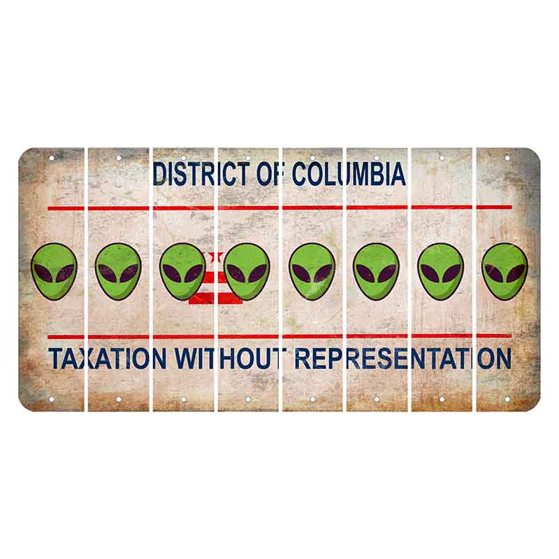 Washington DC District of Columbia Cut License Plate Strips (Set of 8) Alien