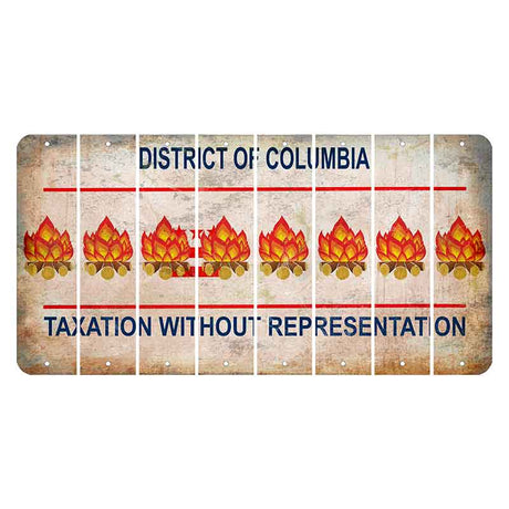 Washington DC District of Columbia Cut License Plate Strips (Set of 8) Campfire