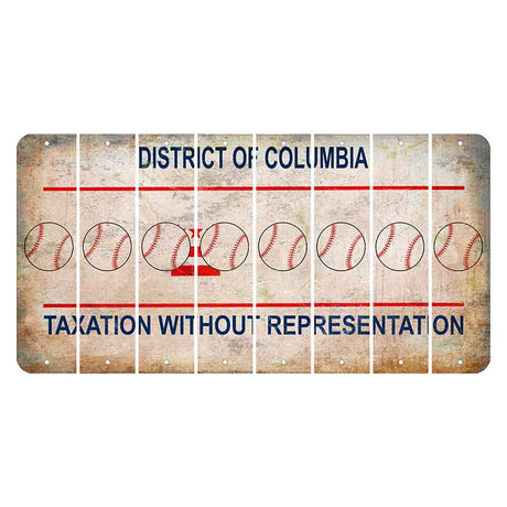 Washington DC District of Columbia Cut License Plate Strips (Set of 8) Baseball