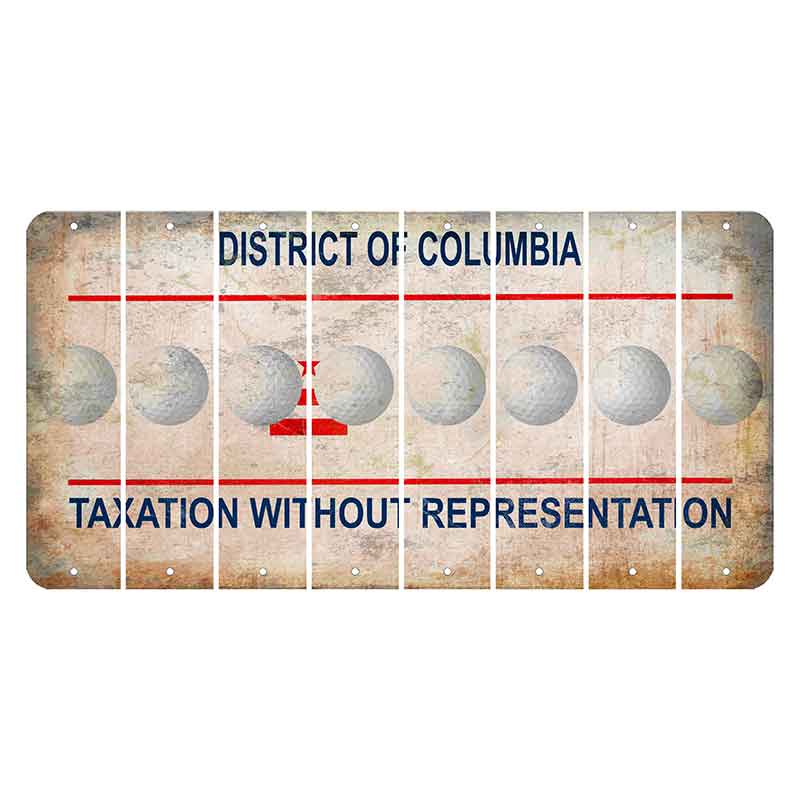 Washington DC District of Columbia Cut License Plate Strips (Set of 8) Golfball