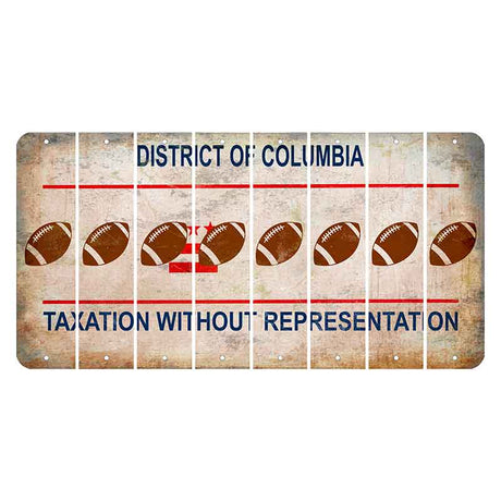 Washington DC District of Columbia Cut License Plate Strips (Set of 8) Football