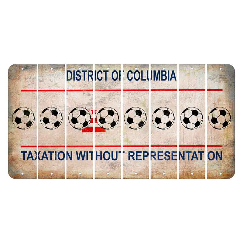 Washington DC District of Columbia Cut License Plate Strips (Set of 8) Soccerball