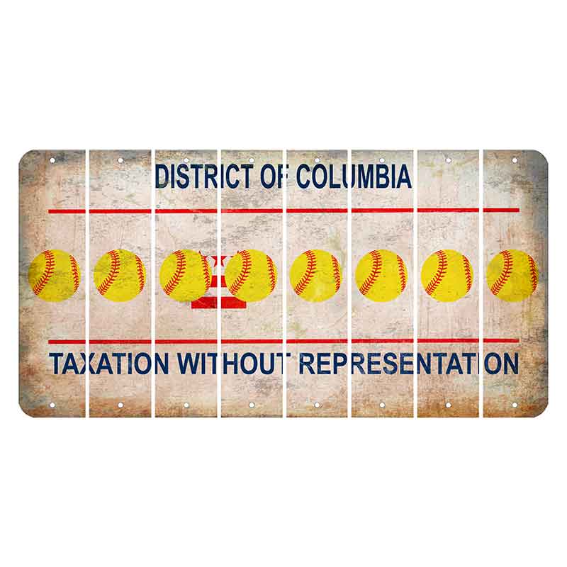 Washington DC District of Columbia Cut License Plate Strips (Set of 8) Softball