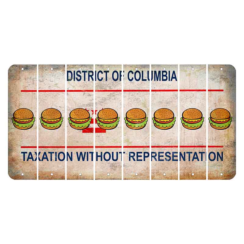 Washington DC District of Columbia Cut License Plate Strips (Set of 8) Hamburger