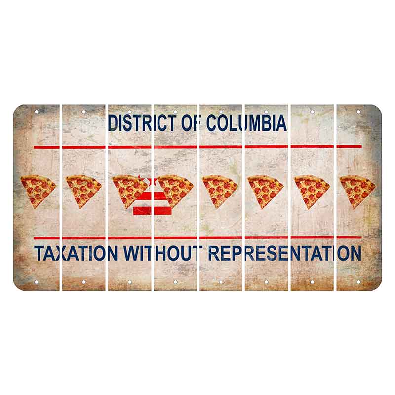 Washington DC District of Columbia Cut License Plate Strips (Set of 8) Pizza