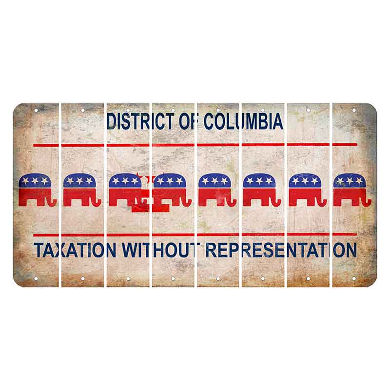 Washington DC District of Columbia Cut License Plate Strips (Set of 8) Republican