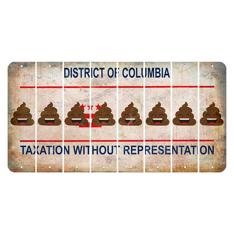 Washington DC District of Columbia Cut License Plate Strips (Set of 8) Emoji - Poop