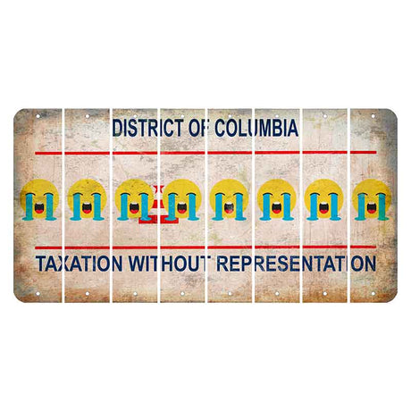 Washington DC District of Columbia Cut License Plate Strips (Set of 8) Emoji - Crying