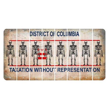 Washington DC District of Columbia Cut License Plate Strips (Set of 8) Skeleton