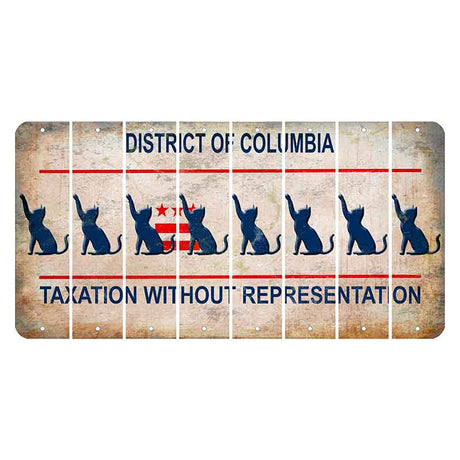 Washington DC District of Columbia Cut License Plate Strips (Set of 8) Cat