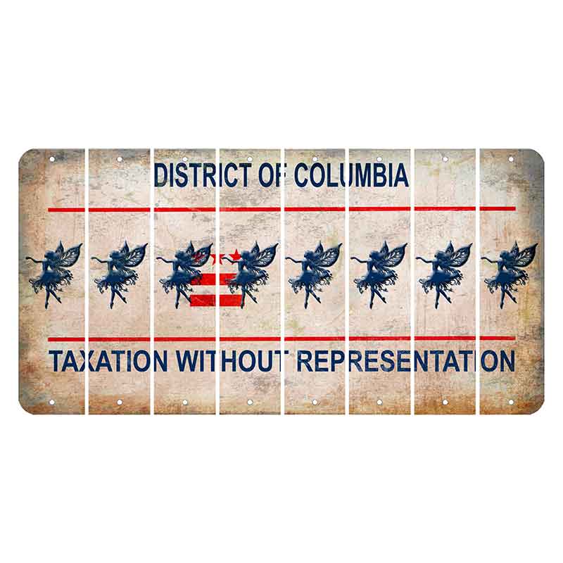 Washington DC District of Columbia Cut License Plate Strips (Set of 8) Fairy