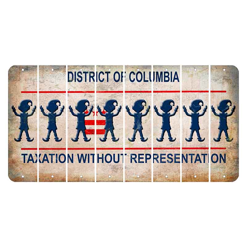 Washington DC District of Columbia Cut License Plate Strips (Set of 8) Elf