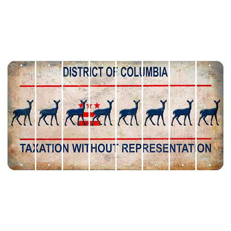 Washington DC District of Columbia Cut License Plate Strips (Set of 8) Doe